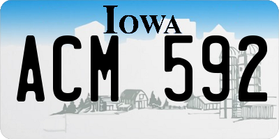 IA license plate ACM592