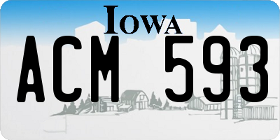 IA license plate ACM593
