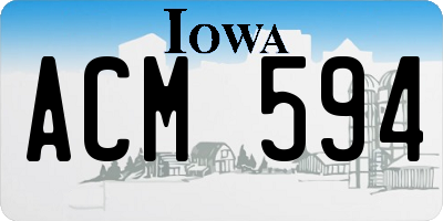 IA license plate ACM594