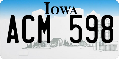 IA license plate ACM598