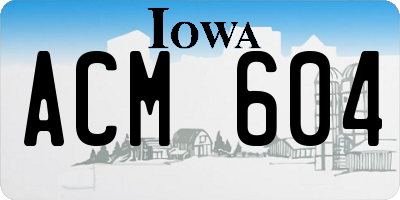 IA license plate ACM604