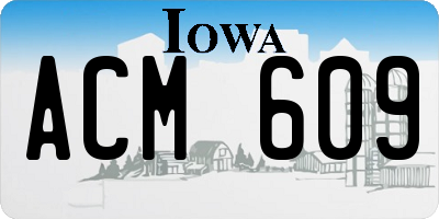 IA license plate ACM609