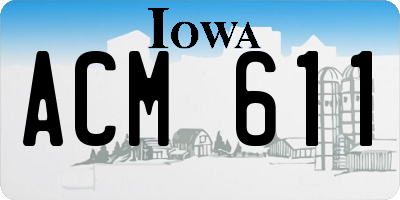 IA license plate ACM611