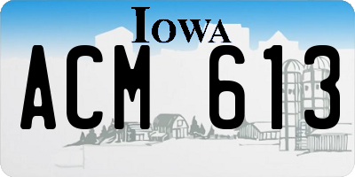 IA license plate ACM613