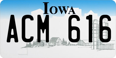 IA license plate ACM616
