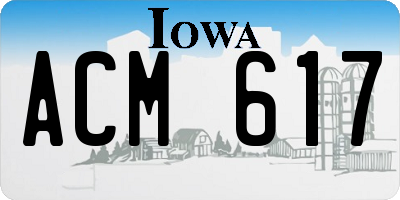 IA license plate ACM617