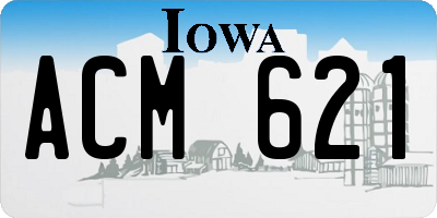 IA license plate ACM621