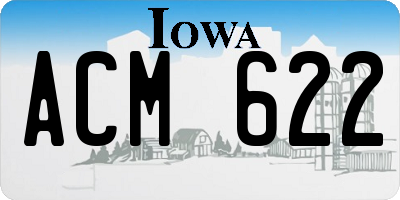IA license plate ACM622