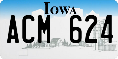 IA license plate ACM624