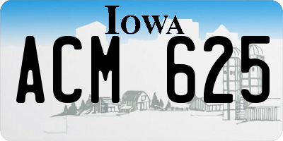 IA license plate ACM625