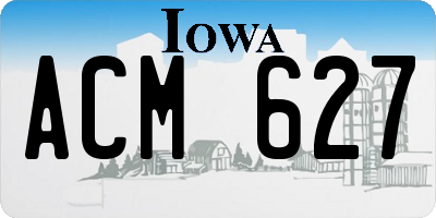IA license plate ACM627