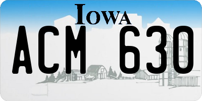 IA license plate ACM630