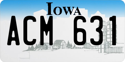 IA license plate ACM631