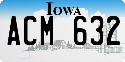 IA license plate ACM632