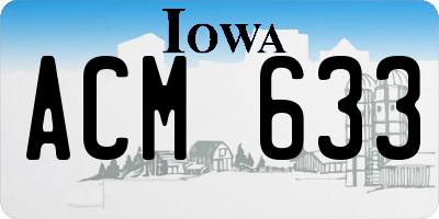 IA license plate ACM633