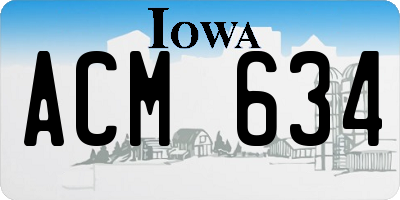 IA license plate ACM634