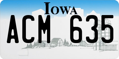 IA license plate ACM635