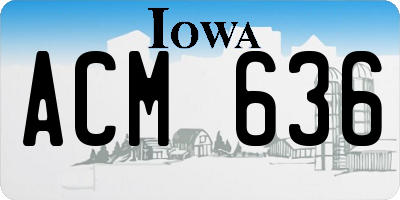 IA license plate ACM636