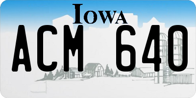 IA license plate ACM640