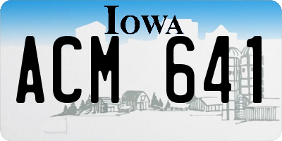 IA license plate ACM641