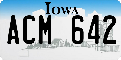 IA license plate ACM642