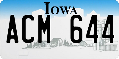 IA license plate ACM644