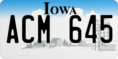 IA license plate ACM645