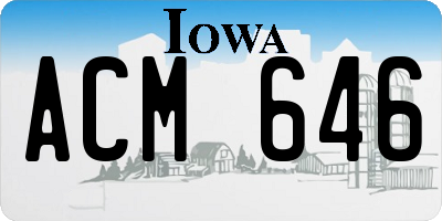 IA license plate ACM646