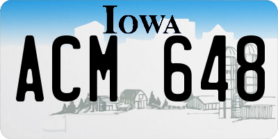 IA license plate ACM648