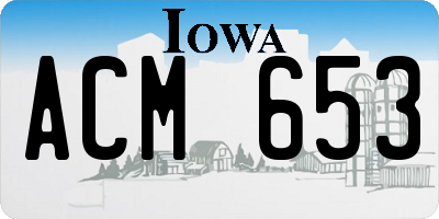 IA license plate ACM653