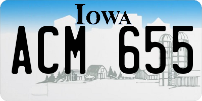 IA license plate ACM655