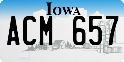 IA license plate ACM657