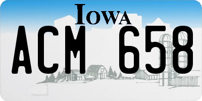 IA license plate ACM658