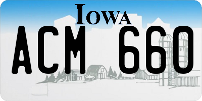 IA license plate ACM660