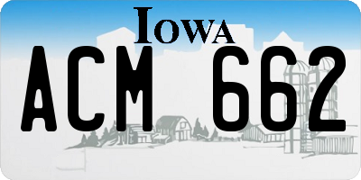 IA license plate ACM662