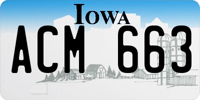 IA license plate ACM663