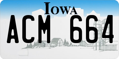 IA license plate ACM664
