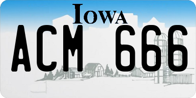 IA license plate ACM666