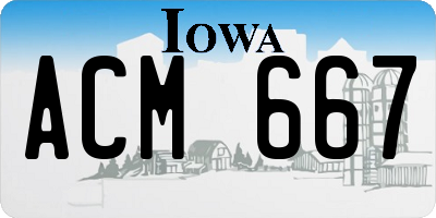 IA license plate ACM667