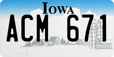 IA license plate ACM671