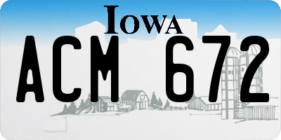 IA license plate ACM672