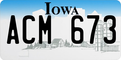 IA license plate ACM673