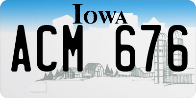 IA license plate ACM676