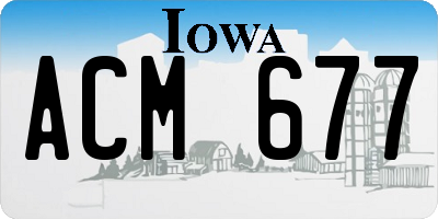 IA license plate ACM677