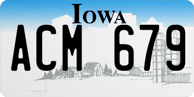 IA license plate ACM679