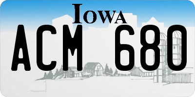 IA license plate ACM680