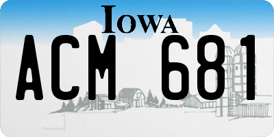 IA license plate ACM681