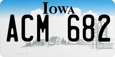IA license plate ACM682