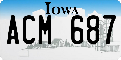 IA license plate ACM687