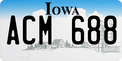 IA license plate ACM688